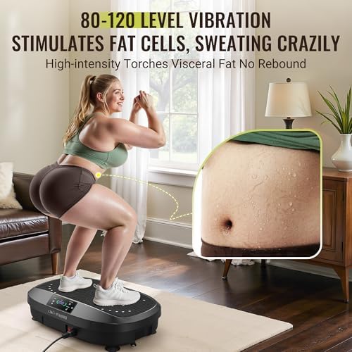 FLYBIRD Vibration Plate Exercise Machine for Lymphatic Drainage, Adjustable Levels Full Body Workout, Curved Vibration Plate with Powerful Motor for Weight Loss Fat Burner, Home Fitness Equipment - Image 3