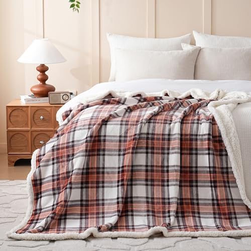 Gracelife Sherpa Fleece Throw Blanket for Couch, Fluffy Plush Warm Fuzzy Blanket for Women and Men, Cozy Thick Soft Twin Blanket for Bed (Orange-2, 60"*80") - Image 7
