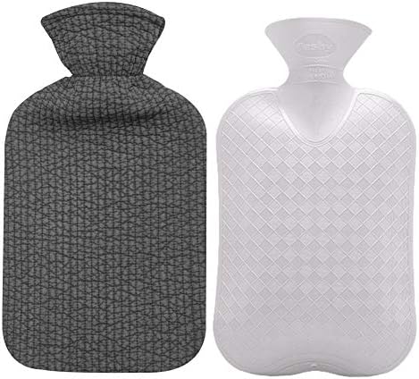 Fashy Hot Water Bottle with Quilted Cotton Cover (Gray, 67oz) by Fashy