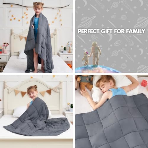 Weighted Blanket 3lbs, 36"x48", Cooling Heavy Throw Blanket for 20-40lbs, Microfiber Soft Big Blankets Weighted Comforter, Grey - Image 6