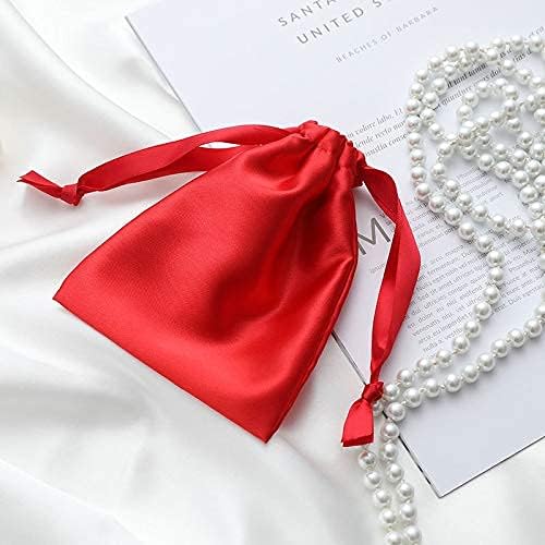 Red Sleep Eye Mask, Blackout Silk Satin Travel Blindfold Set Women - Image 6