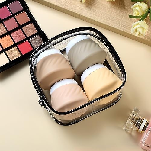 Gemice Silicone Cream Jars TSA Approved Travel Size Containers with Clear Bag, Leak-proof Travel Accessories with Lid for Cosmetic Face Body Hand Cream (4 Pack) - Image 6