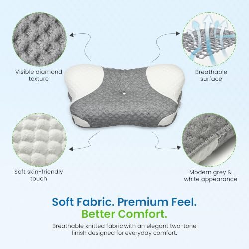 Cervical Neck Pillow, Ergonomic Neck Pain Relief Memory Foam Support Pillow - Image 4
