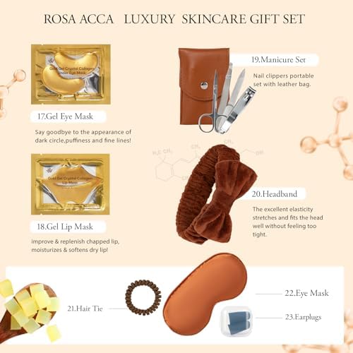 Gifts for Women, 32 Pcs Coconut Hydrating Face Skin Care Kit, Spa Basket - Image 6
