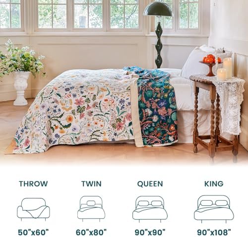 MSGKV Boho Throw Blanket 60"x80" Cotton Floral Blanket for Couch Bed Decor - Image 5