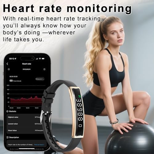Efolen Smart Bracelet for Women,Ultralight Fitness Tracker Smart Wristband with Heart Rate/Blood Oxygen/Sleep Monitor/Pedometer,Slim Smartwatch for Android iPhone,Activity Tracker,2 Band,Gold+Black - Image 4