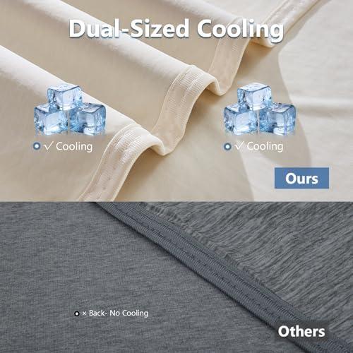 CHOSHOME Cooling Blanket for Hot Sleepers - Summer Blanket Thin Soft Lightweight Breathable Double Side Enhanced Cooling for Hot Flashes, Night Sweats, Bed, Couch (Beige, 60 x 90 inches) - Image 2