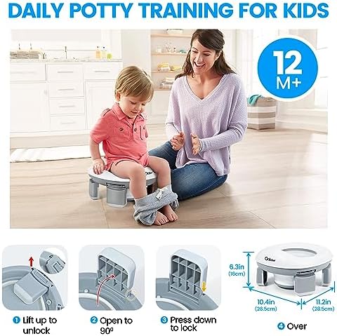 Orzbow Portable Potty Training Chair for Toddler, Travel Emergency Toilet - Image 3