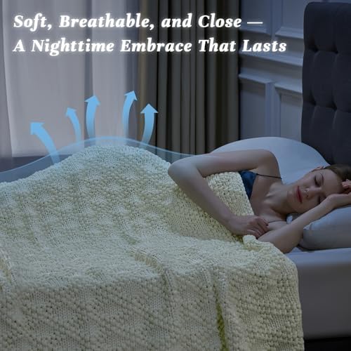 Anysay Knitted Weighted Blanket for Adult,Chunky Knit Throw 60''*80'' 10lbs - Image 3