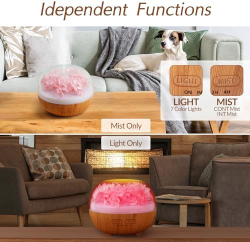 Aromatherapy Essential Oil Diffuser, 300ml Air Diffuser Humidifier with 7 LED Colors, Timer & Auto-Off for Home Bedroom Office (Pink) - Image 2
