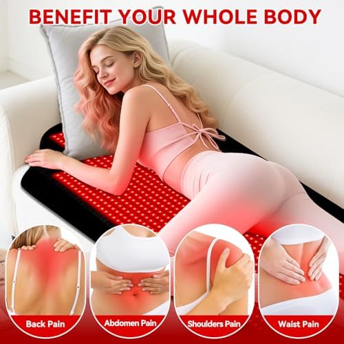 Red Light Therapy Mat, 74"X 33" Red Light Therapy Blanket Full Body, Infrared Bed Full Body Pad,Therapy Heating Pad for Pain Relief Therapy, Improved Sleep - Image 2
