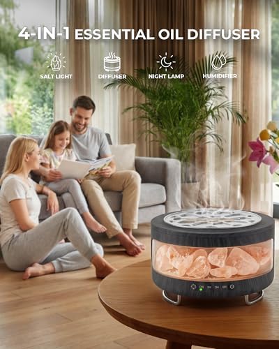 Essential Oil Diffuser with Himalayan Salt Lamp, Scent Diffusers for Home - Image 4