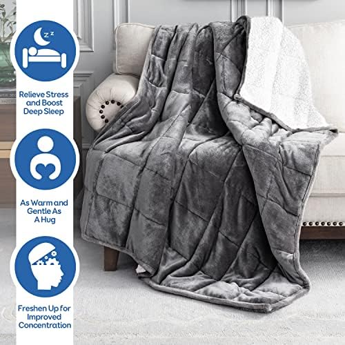Cottonblue Sherpa Fleece Weighted Blanket 12lbs for Adults Twin Size 48x72 - Image 3