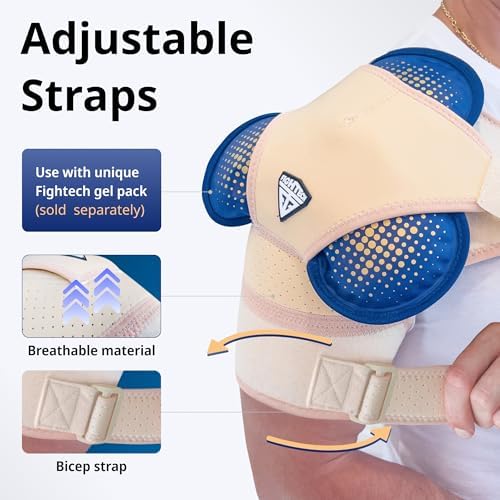 FIGHTECH Shoulder Brace for Torn Rotator Cuff | Pain Relief, Support and Compression Sleeve Wrap Stability Recovery Fits Left Right Arm, Men & Women (Nude), Large/X-Large (Pack of 1) - Image 2