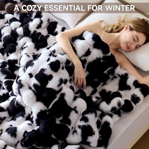 Anysay Faux Fur Throw Blanket, 1000GSM Fluffy Soft Bubble Blanket 60''*80'' - Image 5