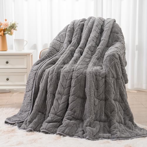 Wemore Soft Weighted Blanket for Adults 48" x 72" 15 lbs Twin Size Grey by WemoreDirect