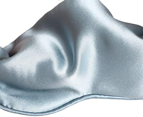 Mulberry Natural Silk Sleep Mask for Women & Men with Elastic Strap, Super Soft Sleeping Eye Mask, Size M, (Blue) - Image 4