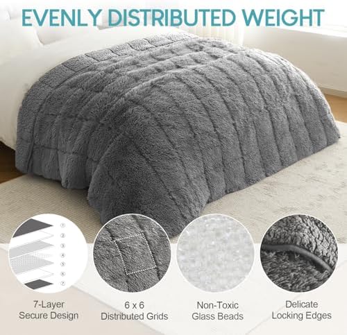 Cottonblue Plush Sherpa Weighted Blanket for Adult 20lbs Queen Size 60"x80" - Image 4