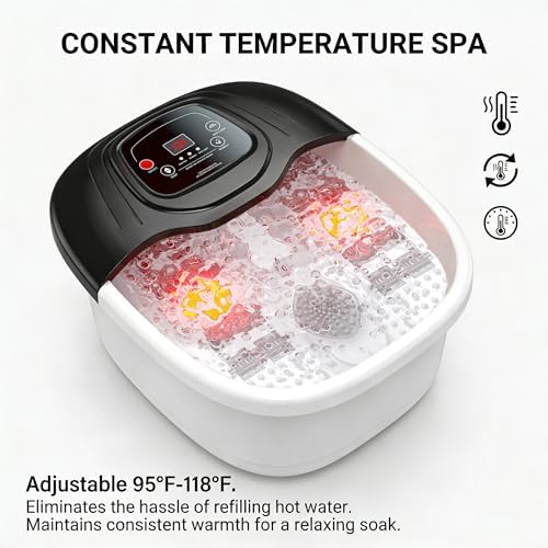 Foot Soaking Tub, Foot Spa Bath Massager with Heat, Bubbles - Image 5