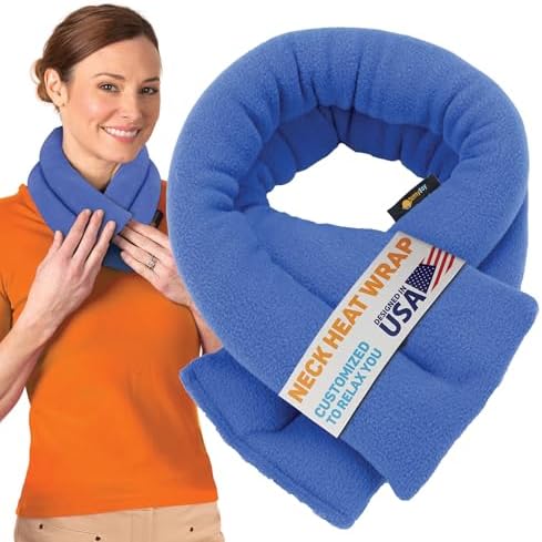 SunnyBay Microwavable Heating Pad, Neck and Shoulder Wrap, 26x4 inch, Sky by SunnyBay