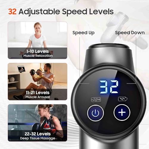 Massage Gun with Heat, Powerful Warming Massage, Home & Travel,Grey - Image 2