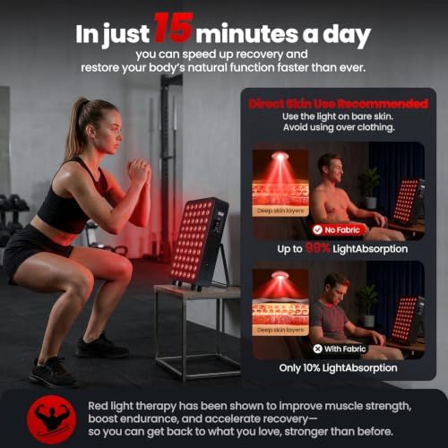 Rika Red Light Therapy for Face and Body,Dual Chip Elite Grade 60 LED Red Infrared Light Device with Near-Infrared Light 660nm 850nm High Power Light Therapy Panel, Ideal for Body, Face, 300W - Image 4