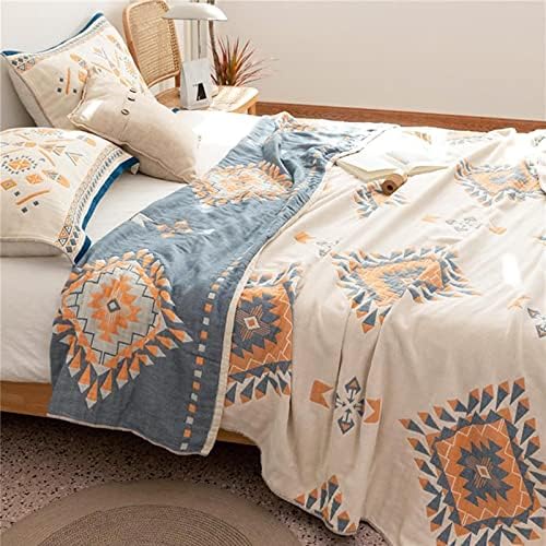 MSGKV Summer Cotton Muslin Boho Throw Blanket 60"x80" for Couch Bed - Image 2