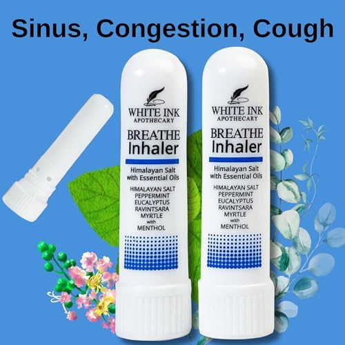 White Ink Breathe Inhaler, Essential Oil Allergy Relief, Eucalyptus, 2-Pack - Image 3