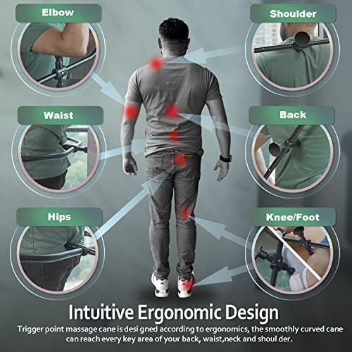 Strict Trigger Point Massage Cane Back and Neck Massager for Muscle Pain Relief and Self-Massage Therapy ，Handheld Back, Neck, Shoulder, Leg ，Foot， Full Body Deep Tissue Pressure Point Tool （ Black） - Image 6
