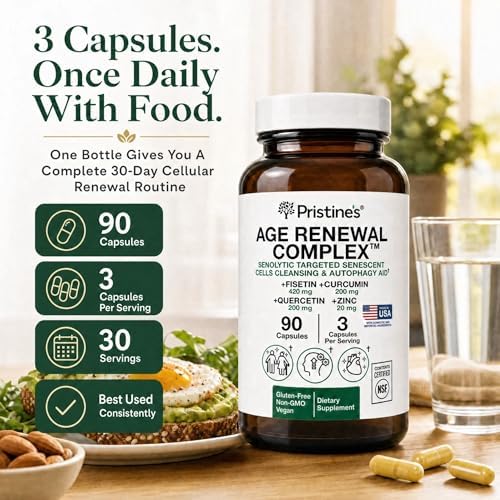 PRISTINE'S Age Renewal Senolytic Autophagy Capsules, NSF Certified, Vegan - Image 5