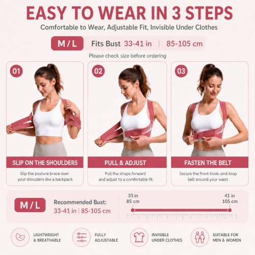 Back Brace for Women, Adjustable and breathable Posture Corrector - Image 5