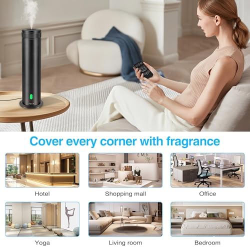 Waterless Scent Diffuser Starter Kit - Suitable for Home and Hotel Series Air Diffuser, 800 Square Inches of Coverage, 5 Kinds of Scented Essential Oils, Remote Control - Image 7