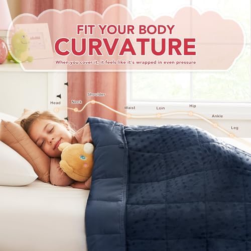 CuteKing Weighted Blanket - Weighted Blanket with Premium Glass Beads - Heavy Blanket Crystal Velvet for Comfortable Rest - Thick Blanket All Season (10lbs, 50"x60", Blue Bubble) - Image 3