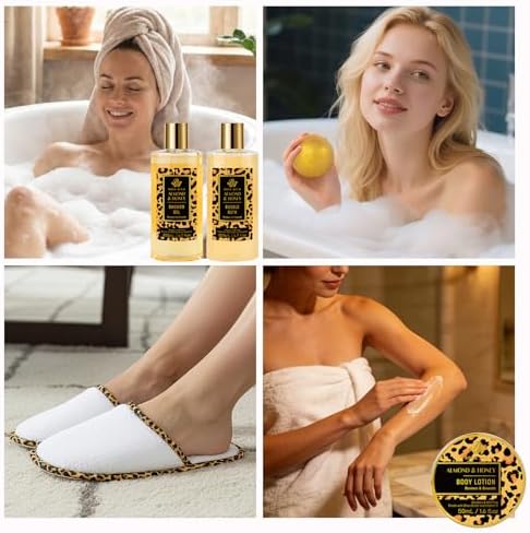 Mother's Day Gifts for Mom, 33 Pcs XXL Leopard Bath and Body Gifts Basket Set for Women, Hydrating Skin Care Set, Self Care Gifts Kit, Birthday, Home Spa Gift Set for Women, Christmas, Anniversary - Image 5