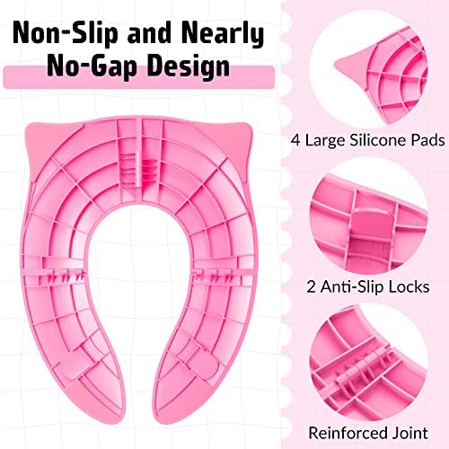 Maliton Foldable Travel Potty Training Seat for Toddlers, Pink Owl - Image 3