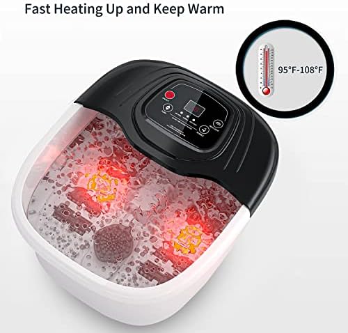 RIGHTMELL Foot Spa Bath Massager with Heat, Bubble and Vibration, Digital Temperature Control, Pedicure Foot Soaker with 8 Rollers for Soothe and Comfort Feet - Image 6