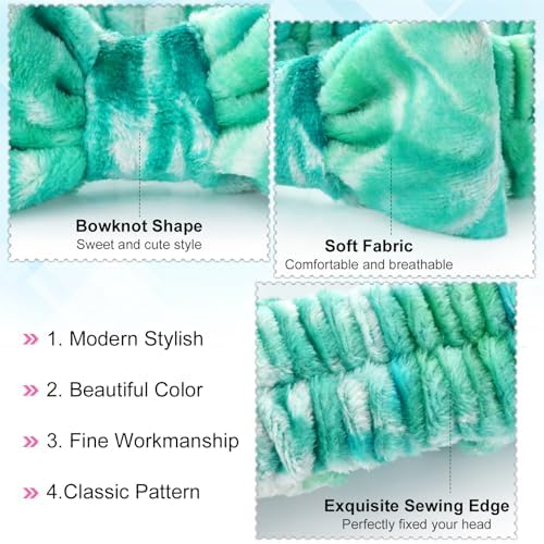 Wteehn 6pcs Headband and Wristband for Face Washing, Makeup Spa Skincare Headband, Skin Care Face Wash Headbands Wrist Bands Tools Set, for Women and Teen Girls Gifts - Image 3