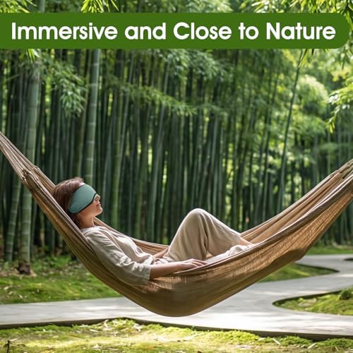 Sleep Headphones with Bluetooth 5.4 Sleep Mask, Bamboo Cotton Music Wireless Bluetooth Eye Mask for Sleeping, Earphones HD Speaker Microphone for Travel, Gifts for Men Women, Green - Image 5