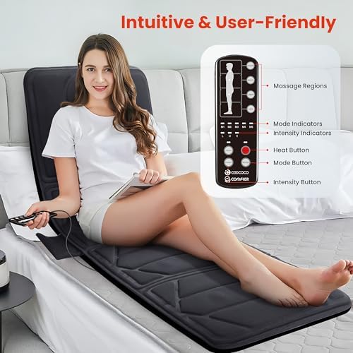 CooCoCo Full Body Massage Mat with Heat, 10 Motor Massage Pad for Sofa, Bed - Image 5