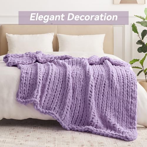 Negwoo Chunky Knit Throw Blanket, Knitted Throw Chenille Yarn, 40"*50" - Image 3
