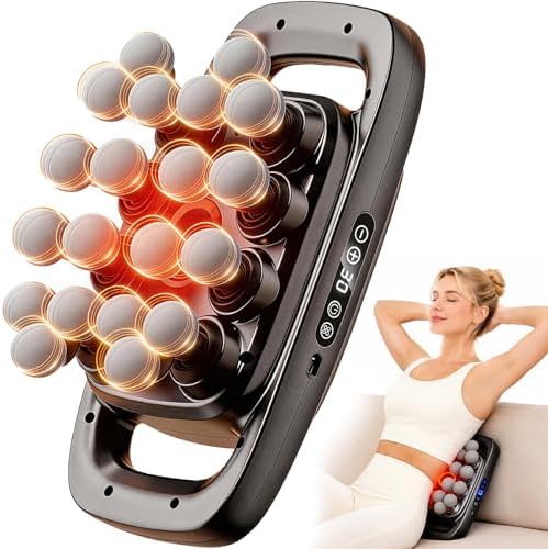 20 Head Massage Gun Deep Tissue, Back Massager for Pain Relief with 3 Modes & 30 Levels, Portable Handheld Muscle Massager Gun for Back, Foot, Neck, Shoulder, Leg, Quiet Ideal Gifts by Unknown