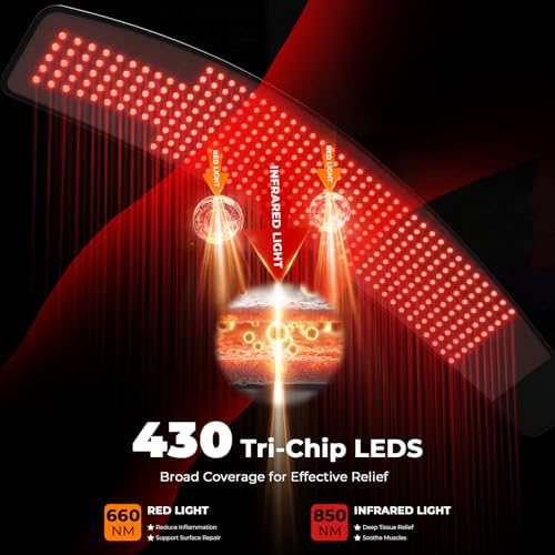 LTW Flagship 430 LEDs Red Light Therapy Belt for Pain Relief, 50" x 9.5" - Image 3