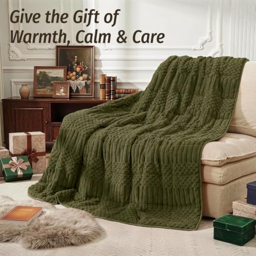 Wemore Sherpa Weighted Blankets for Adults, 48" x 72" 15 lbs Army Green - Image 4