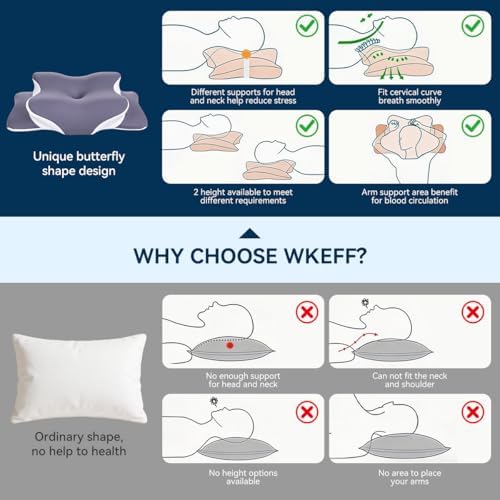 Pillow for Neck Pain Relief, Cooling Memory Foam Cervical Contour Support - Image 3