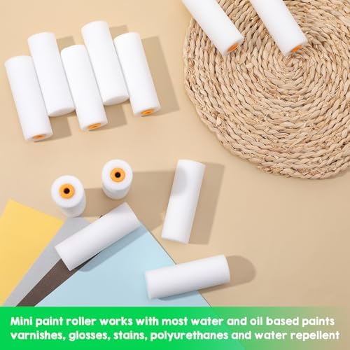 100 Pcs 4 Inch Foam Paint Roller High Density Foam Roller Mini Paint Roller Refills Paint Edger Tool for Walls Brings Smooth Finishes Flat Surfaces - Image 7