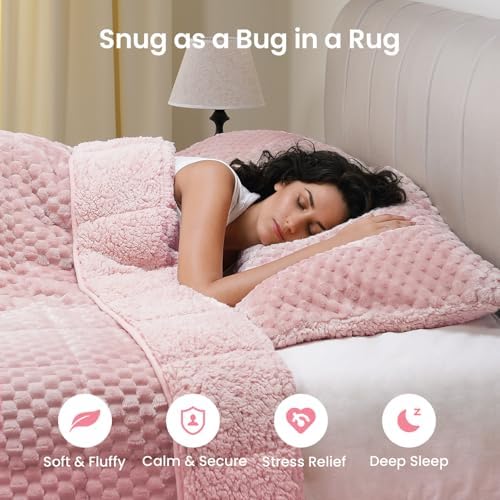 Drewin 20lbs Weighted Blanket Queen Size for Adults,Pink,60 x 80 inches - Image 3