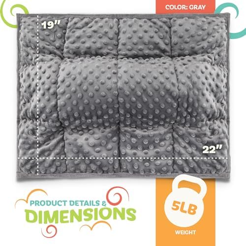 Kidaddle 5lb Weighted Blanket (Grey) 19x22 Inch – Plush Minky Weighted Lap Pad with Travel Bag for Ages 4+ - Image 2