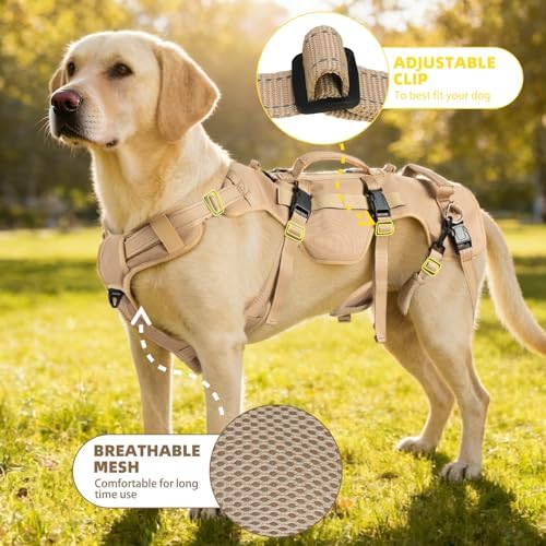 PUPTECK Dog Lift Harness for Medium Large Sized Dog, Rehabilitation Sling for Hind Leg Support, Multifunctional Mobility Assistance Harness for Old, Disabled, Joint Injuries, Paralysis Dogs, Brown M - Image 6