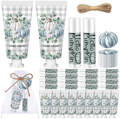 144 Pcs Fall Pumpkin Lip Balm Hand Cream Party Favor Gifts by Heigble