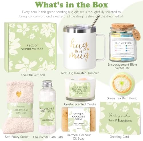 Self Care Get Well Soon Gift Baskets for Women, 8pcs Christian Birthday Gifts for Women Inspirational Christmas Ideas for Mom Her Friend, Care Package After Surgery Thinking of You Sympathy Box - Image 3